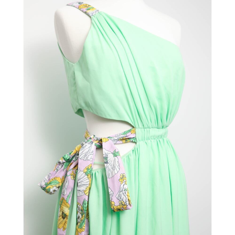AMUR Zela One Shoulder Gown in Green Wedding Guest Size 6 - Picture 5 of 8